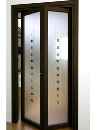 Складные двери гармошка с матовым стеклом Канск